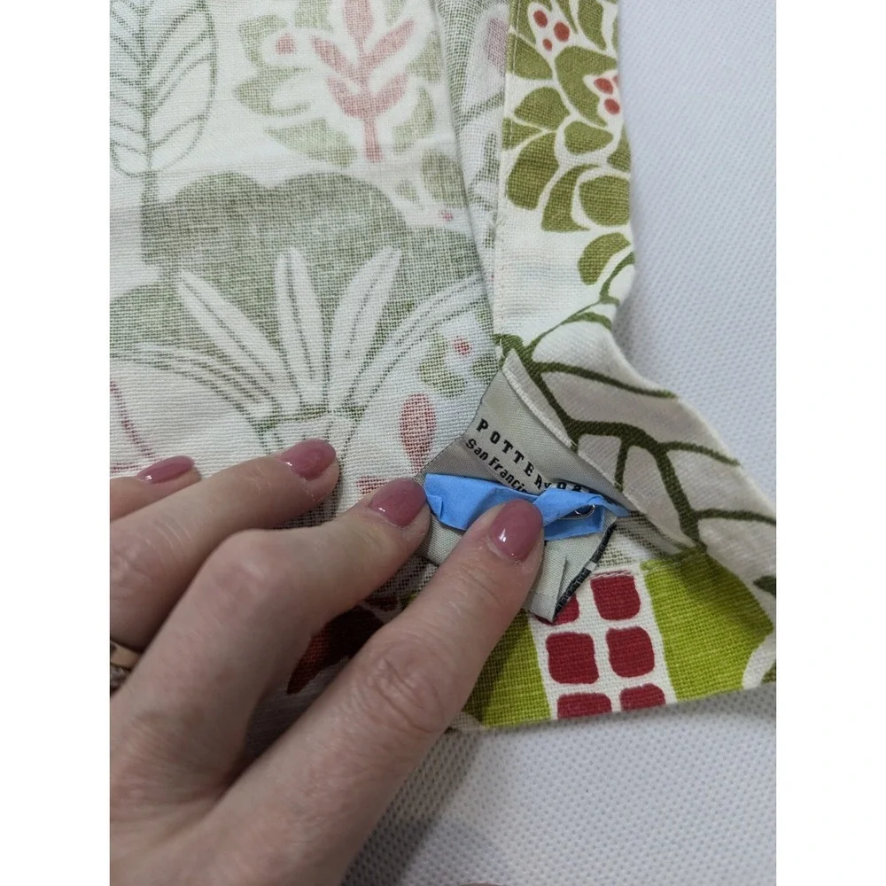 Pottery Barn Replacement Cloth Napkin‎ Red Green Birds Houses 20x20